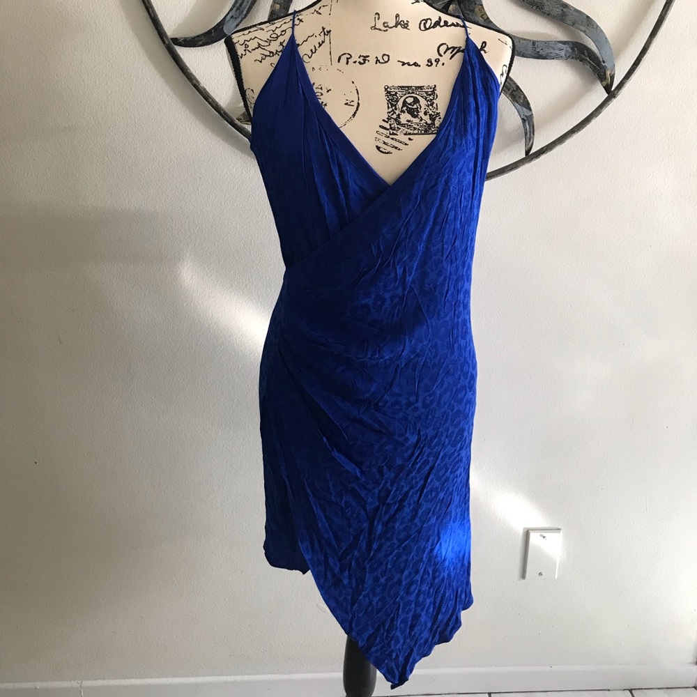 Cushnie Leopard Print Slip Wrap Asymmetrical Dress